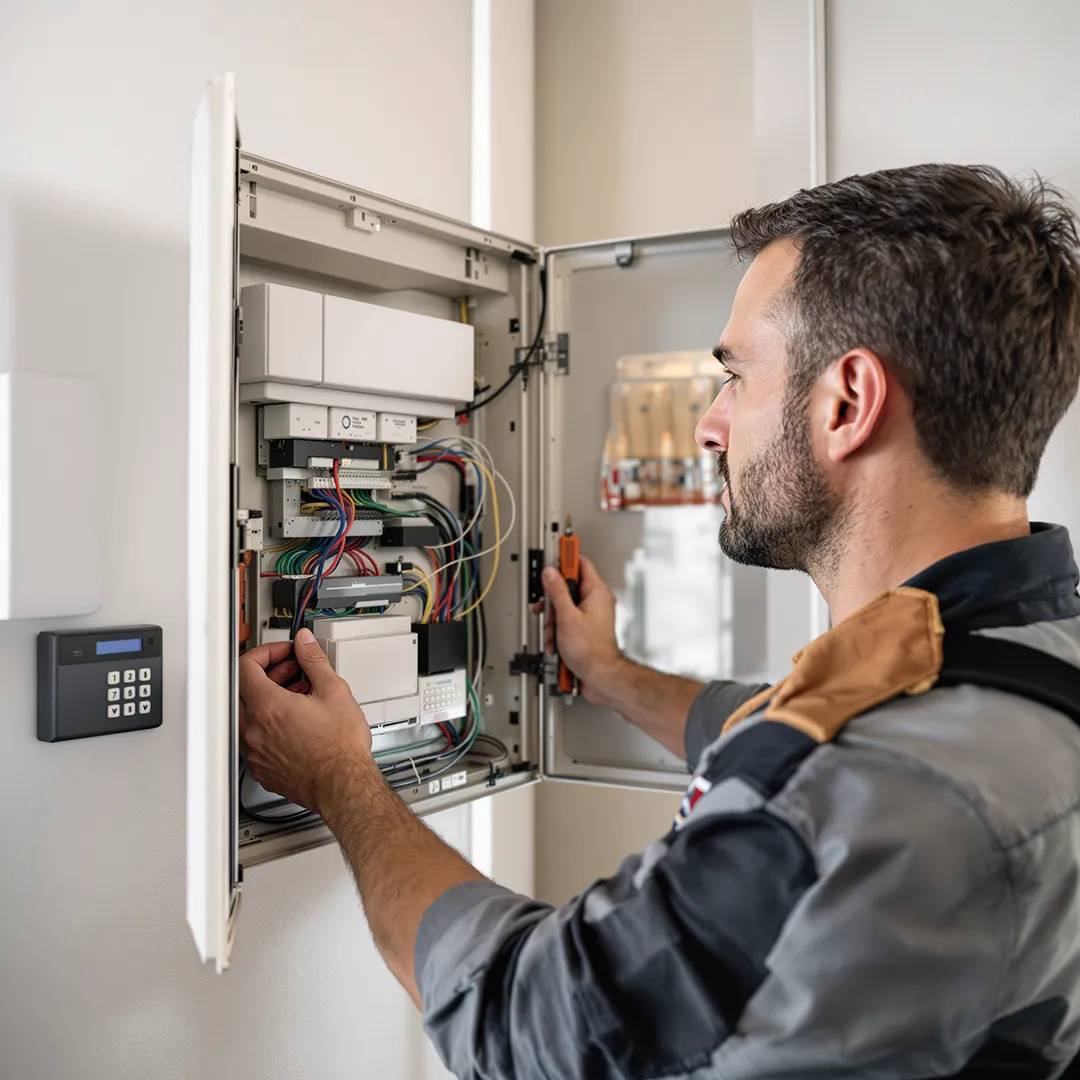 tech working on panel